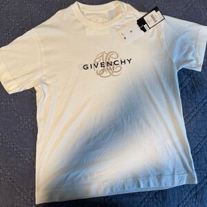 Givenchy Cream Tee with Logo Print